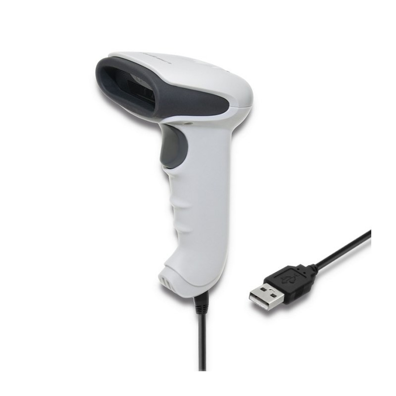 Qoltec 50865 Czytnik kodów kreskowych 1D | CCD | USB | Biały