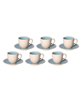 ROSE&TULIPANI CONCERTO FUSE AZZURRO Zestaw 6 filiżanek do espresso 90 ml