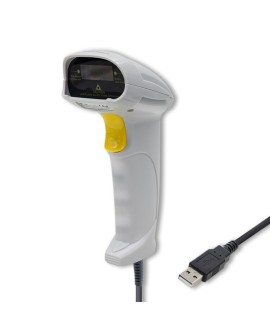 QOLTEC CZYTNIK KODÓW KRESKOWYCH LASEROWY | 1D | USB | BIAŁY
