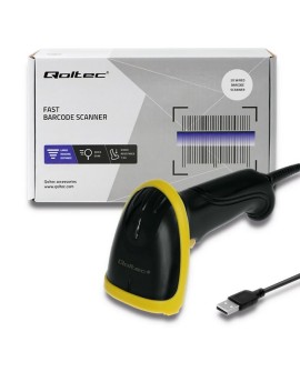 QOLTEC LASEROWY CZYTNIK KODÓW 1D | 2D | USB | CZARNY