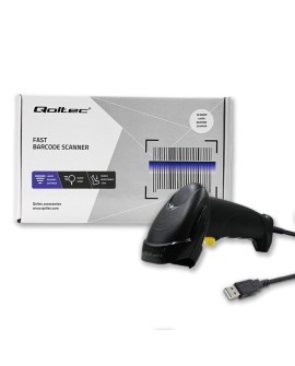 QOLTEC CZYTNIK KODÓW KRESKOWYCH LASEROWY | 1D | USB | CZARNY