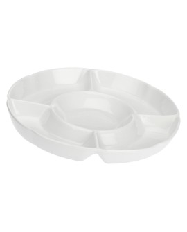 Okrągła taca do przekąsek Convivio - Biały, 35.5 cm
