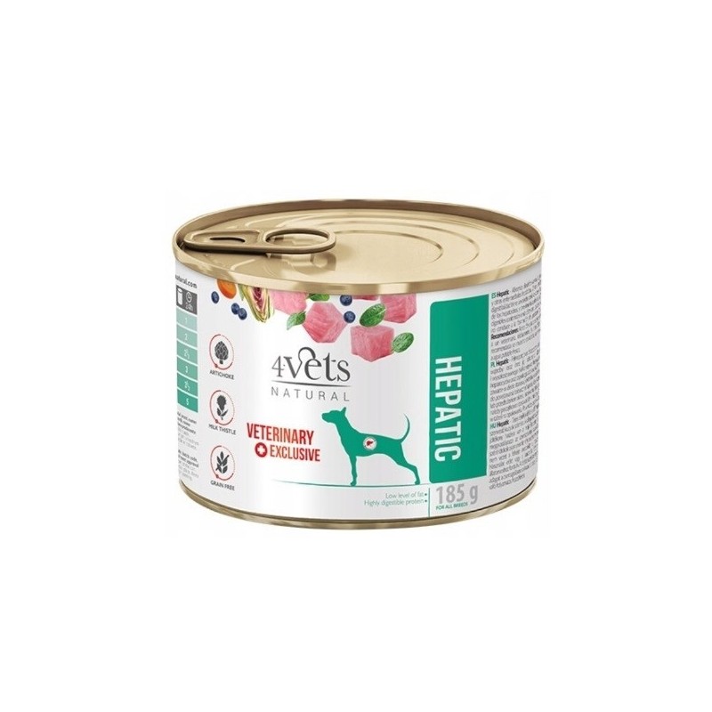 4VETS Natural Hepatic Dog - mokra karma dla psa - 185 g
