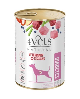 4VETS Natural Diabetes Dog - mokra karma dla psa - 400 g