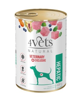 4VETS Natural Hepatic Dog - mokra karma dla psa - 400 g