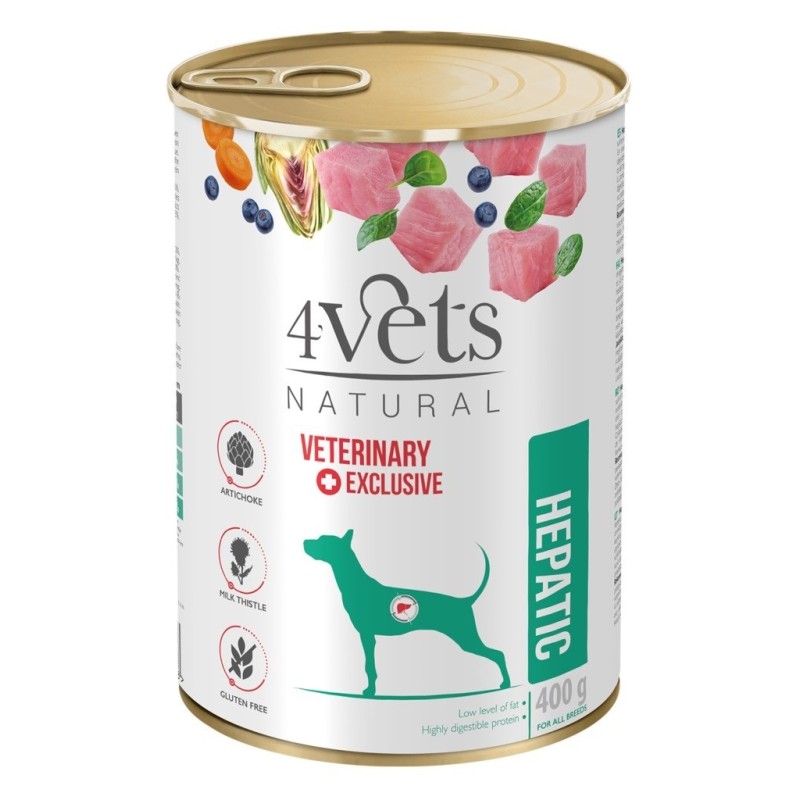 4VETS Natural Hepatic Dog - mokra karma dla psa - 400 g