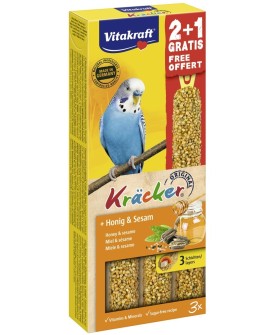 VITAKRAFT Kracker miód i sezam - przysmak dla papużki falistej - 2+1
