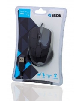Mysz IBOX i005 LASEROWA PRZEWODOWA, USB IMLAF005 (laserowa 1600 DPI kolor czarny)