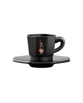 Bialetti zestaw 4 czarnych filiżanek ze spodkami