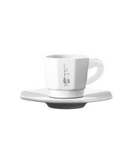 Bialetti Zestaw 4 filiżanek z podstawką - Biały (4 sztuki)
