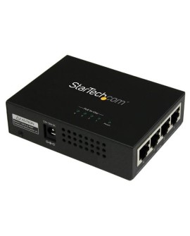 StarTech.com POEINJ4G przedłużacz sieciowy Nadajnik sieciowy Czarny