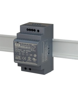 ZASILACZ IMPULSOWY NA SZYNĘ DIN MEAN WELL HDR-60-15 15V/60W/4A