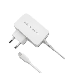 QOLTEC ZASILACZ SIECIOWY 65W | 5-20.3V | 2-3.25A | USB TYP C | PD | BIAŁY