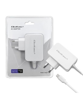 QOLTEC ZASILACZ SIECIOWY 65W | 5-20.3V | 2-3.25A | USB TYP C | PD | BIAŁY