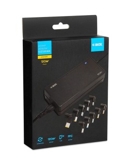 UNIWERSALNY ZASILACZ DO LAPTOPA I-BOX IUZ120WA AUTO, 10 WTYCZEK