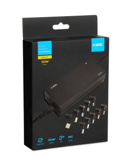 UNIWERSALNY ZASILACZ DO LAPTOPA I-BOX IUZ120WA AUTO, 10 WTYCZEK