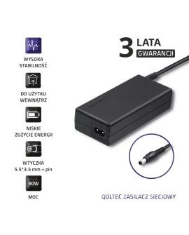 Zasilacz Qoltec 50089.90W do notebooka Samsung (19 V 4,74 A 90W 5.5 mm x 3.5 mm)