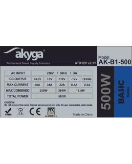 Zasilacz Akyga AK-B1-500 (500 W Pasywne 120 mm)