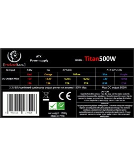 REBELTEC ZASILACZ ATX VER.2.31 BOX+KABEL TITAN 500