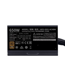 COOLER MASTER ZASILACZ MWE BRONZE 80+ 650W V2 230V MPE-6501-ACABW-BEU