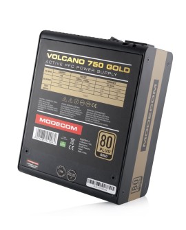 Zasilacz MODECOM Volcano ZAS-MC90-SM-750-ATX-VOLCANO-GOLD (750 W Aktywne)