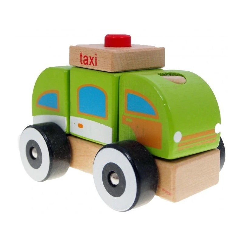 IBOX Drewniany samochodzik taksówka W05C010