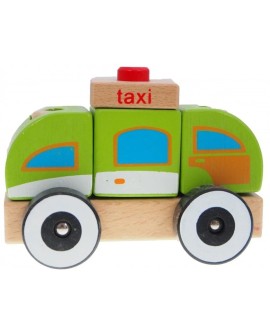 IBOX Drewniany samochodzik taksówka W05C010