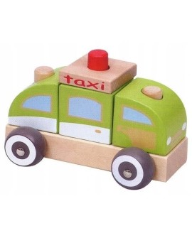 IBOX Drewniany samochodzik taksówka W05C010