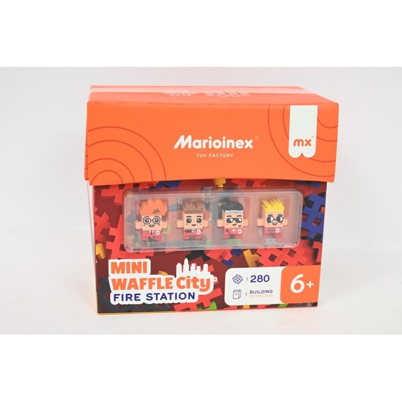 Klocki konstrukcyjne Mini Waffle 280el Remiza Stra?acka MARIOINEX 906279