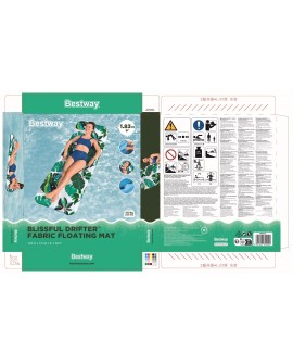 Bestway 43731 pływak basenowy i plażowy Wielobarwny Wzór PCW, Poliester Pływający materac