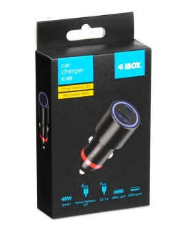 ŁADOWARKA SAMOCHODOWA I-BOX C-20 USB C+A 48W