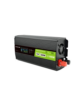 Przetwornica napięcia Green Cell PowerInverter LCD 12V 500W/1000W z wyświetlaczem - czysty sinus