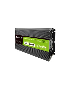 GREEN CELL PRZETWORNICA LCD 24V/230V 3000W/6000W CZYSTY SINUS INVGC24P3000LCD