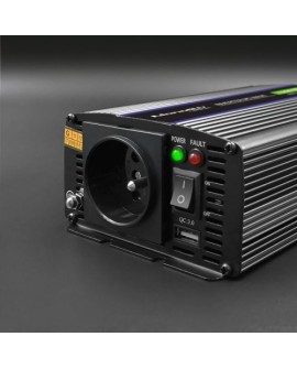 QOLTEC PRZETWORNICA NAPIĘCIA MONOLITH 1200 MS WAVE | 12V NA 230V | 600/1200W | USB