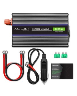 QOLTEC PRZETWORNICA NAPIĘCIA MONOLITH 1200 MS WAVE | 12V NA 230V | 600/1200W | USB
