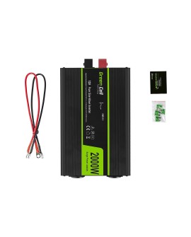 GREEN CELL PRZETWORNICA INV11 12V-230V 2000W/4000W CZYSTA SINUSOIDA (WYPRZEDAŻ)