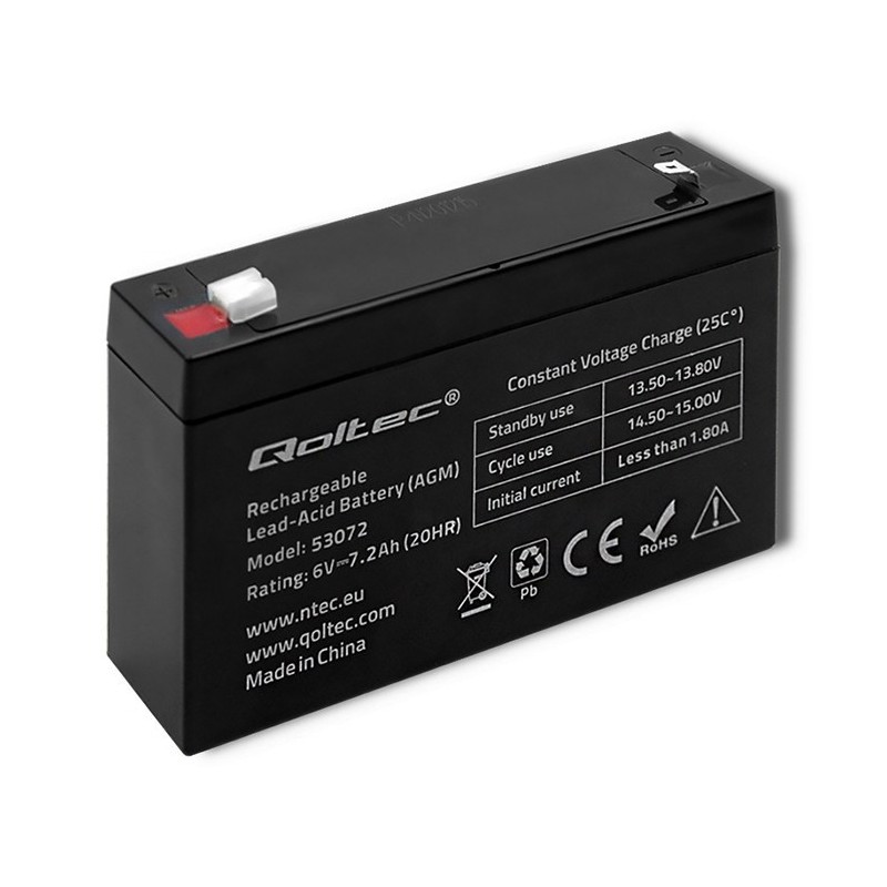 QOLTEC AKUMULATOR AGM 6V, 7.2 AH