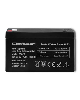 QOLTEC AKUMULATOR AGM 6V, 7.2 AH