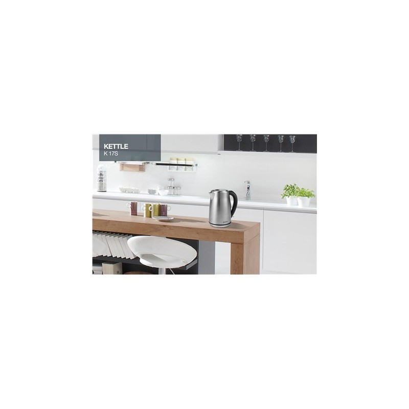 Gorenje | Czajnik | Zobacz materiał K17S | Elektryczny | 2000 W | 1,7 L | Stal nierdzewna | Podstawa obrotowa 360° | Stal