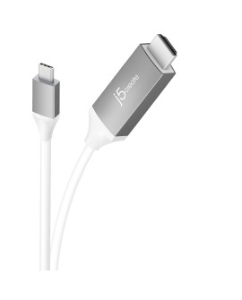 Adapter j5create USB-C to 4K HDMI Cable (USB-C m - 4K HDMI m 1,8m kolor biało srebrny) JCC153G-N