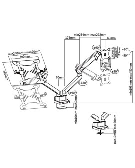 Uchwyt biurkowy Maclean MC-813 (biurkowy 32" - 17" max. 16 kg)