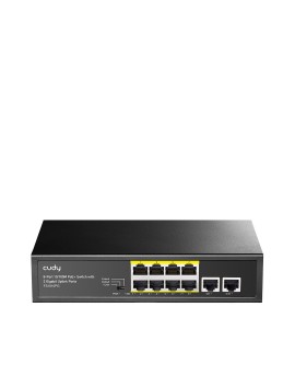 Switch CUDY FS1010PG 8-Port 10/100M PoE+ 120W 2xGbE Uplink