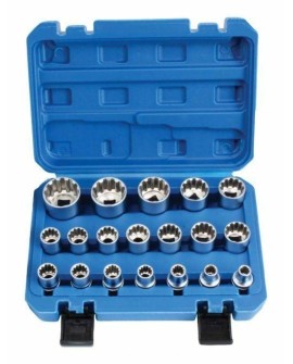 SATRA ZESTAW NASADEK 12-KĄT. VARIO-PLUS 1/2" 19szt.