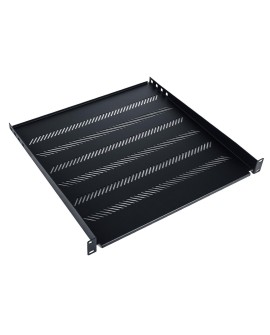 Półka stała 19", 1U, gł. 450 mm, nośność 25 kg, mocowanie w 4 punktach, czarny,śruby i uchwyt w kpl.