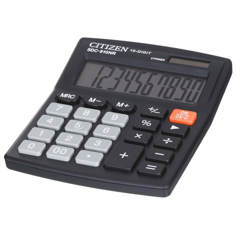 CITIZEN KALKULATOR BIUROWY SDC-810NR, 10-CYFROWY, 127X105MM, CZARNY