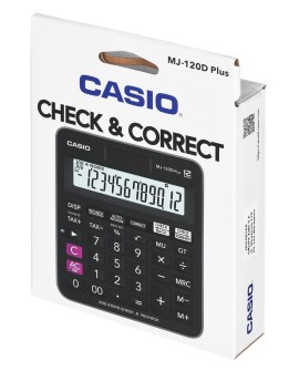 CASIO KALKULATOR BIUROWY MJ-120D PLUS CZARNY, 12 CYFROWY WYŚWIETLACZ