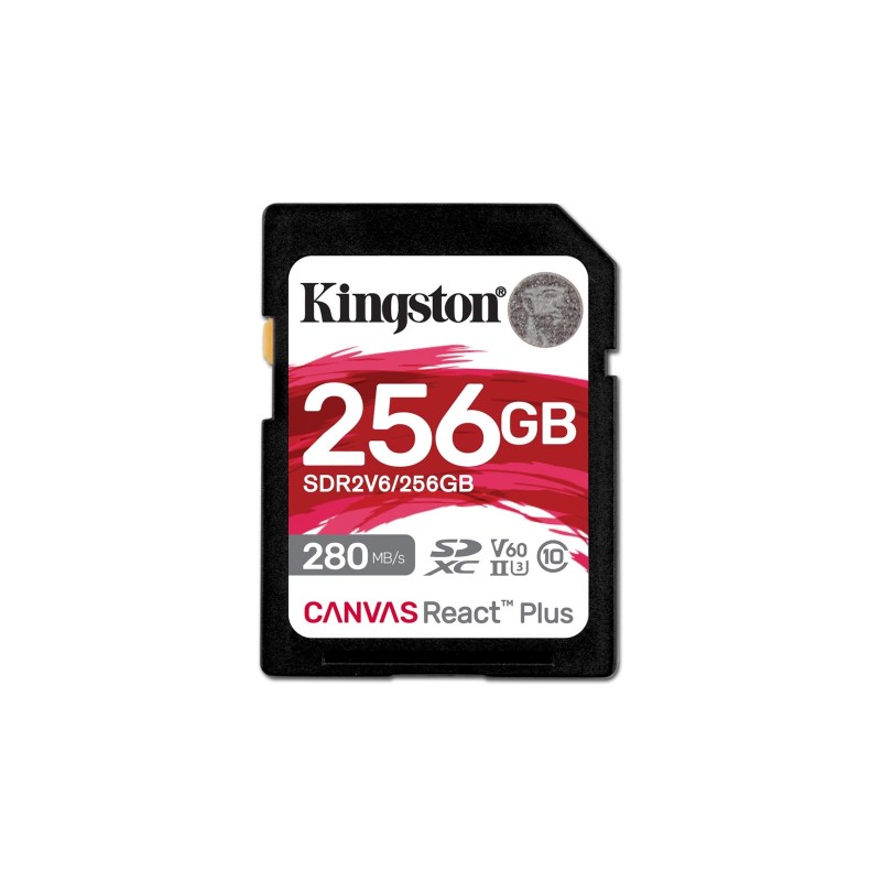 KINGSTON microSDXC Canvas 256GB React Plus UHS-II 280R/150W U3 V60 for Full HD/4K
