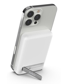 Powerbank bezprzewodowy Belkin BoostCharge Magnetic Wireless Power Bank 5K + Stand MagSafe Compatible 5000mAh 7,5W White
