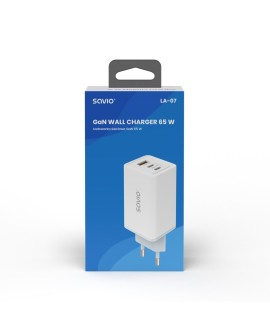 SAVIO ŁADOWARKA SIECIOWA GAN 65W BIAŁA LA-07