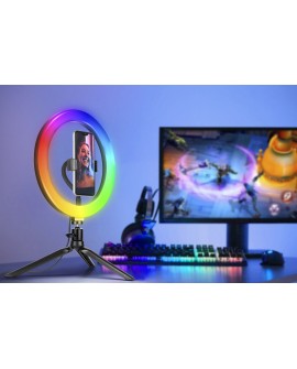 TRACER LAMPA PIERŚCIENIOWA RING RGB 26CM MINI STATYW